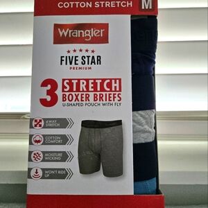 Wrangler Men's Stretch Boxer Briefs - Gray, Blue, Black